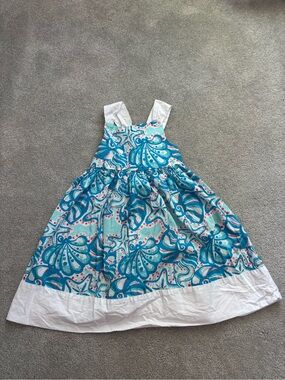 Gymboree Turquoise and White Seashell Print Sundress